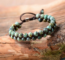 Load image into Gallery viewer, Men Bracelet Cool African Stone Beads Braided Cuff Bracelet